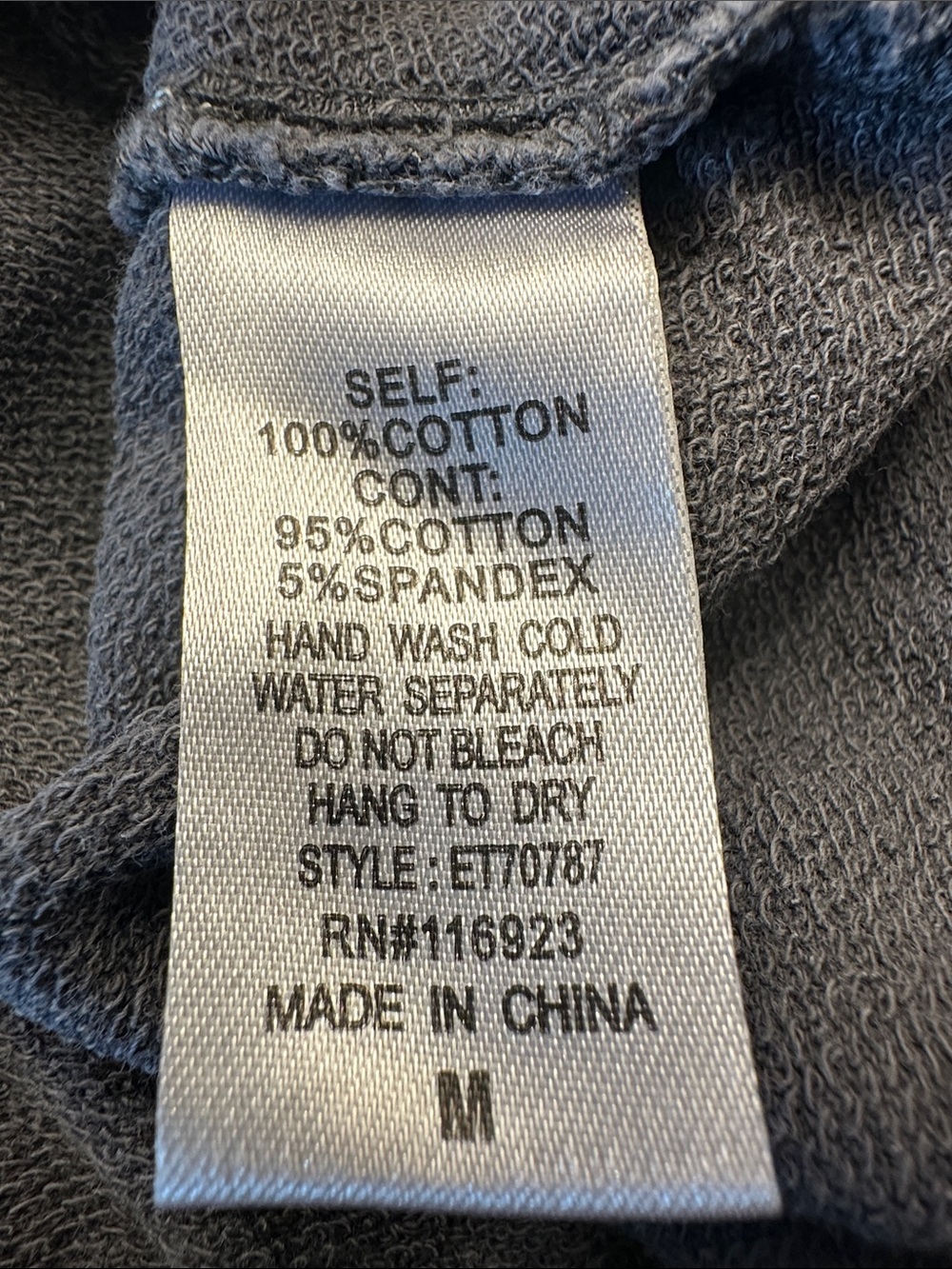 Easel Mineral Washed Cropped Pullover, Size Medium - Picture 5 of 6